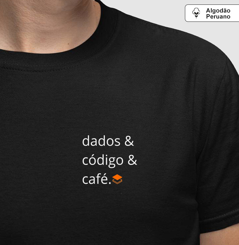 Camiseta Algodão Peruano Dados&Código&Café