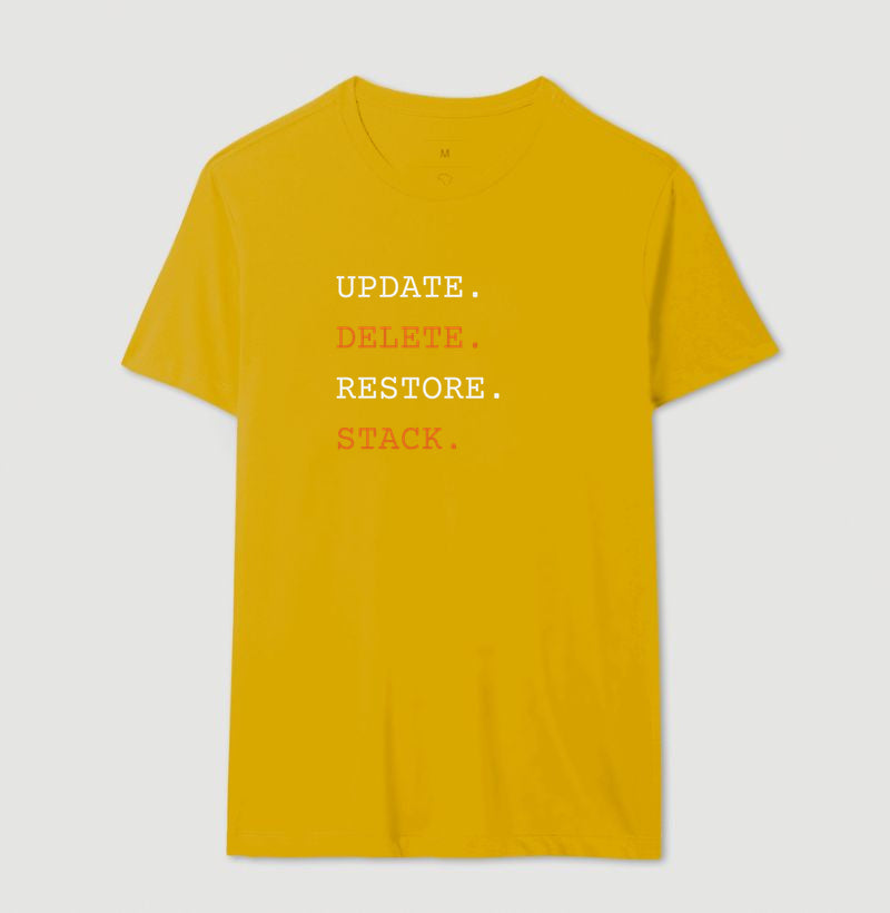 Camiseta UPDATE,DELETE,RESTORE,STACK