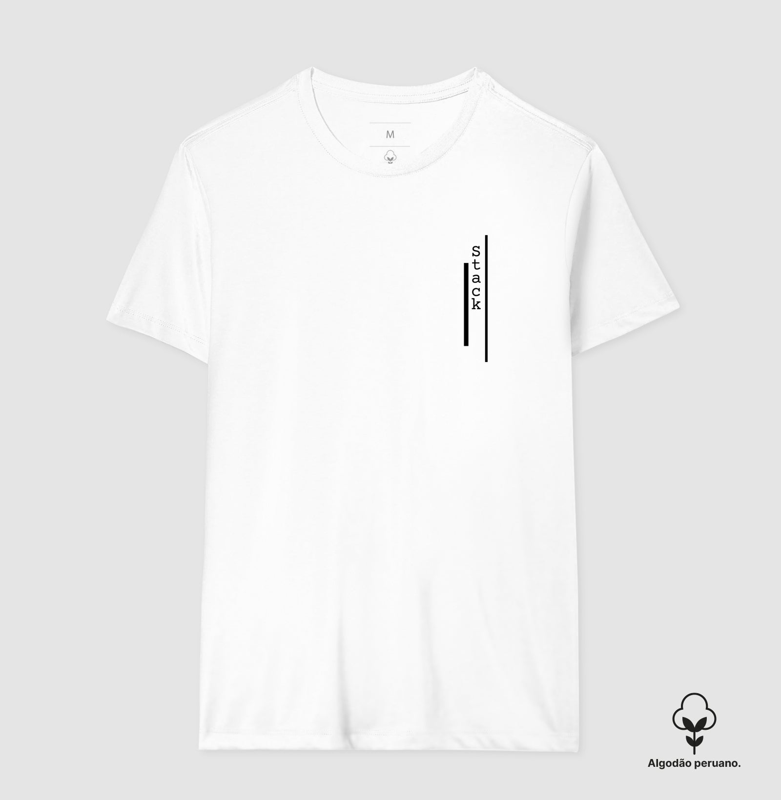 Camiseta Algodão Peruano Logo Stack Vertical