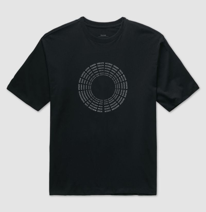 Camiseta Oversized Token Verify Access Grant Tech Write Update