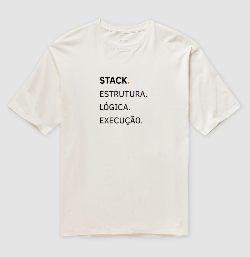 Camiseta Oversized Stack. Estrutura. Lógica. Execução.