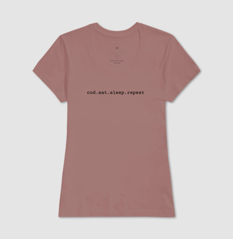 Camiseta Feminina cod.eat.sleep.repeat.