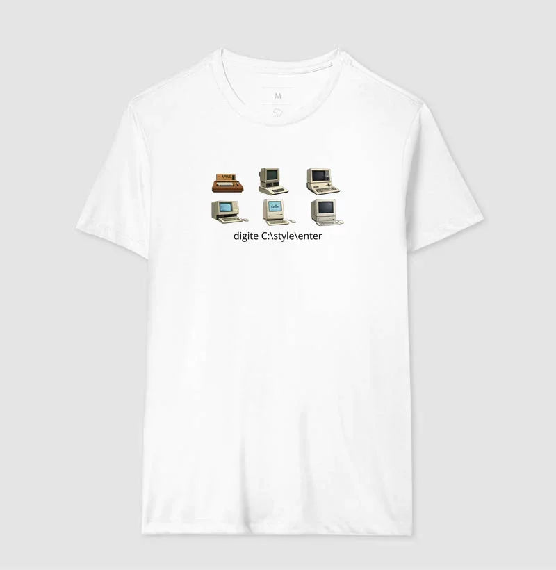 Camiseta Vintage Estampa Computadores | Stack