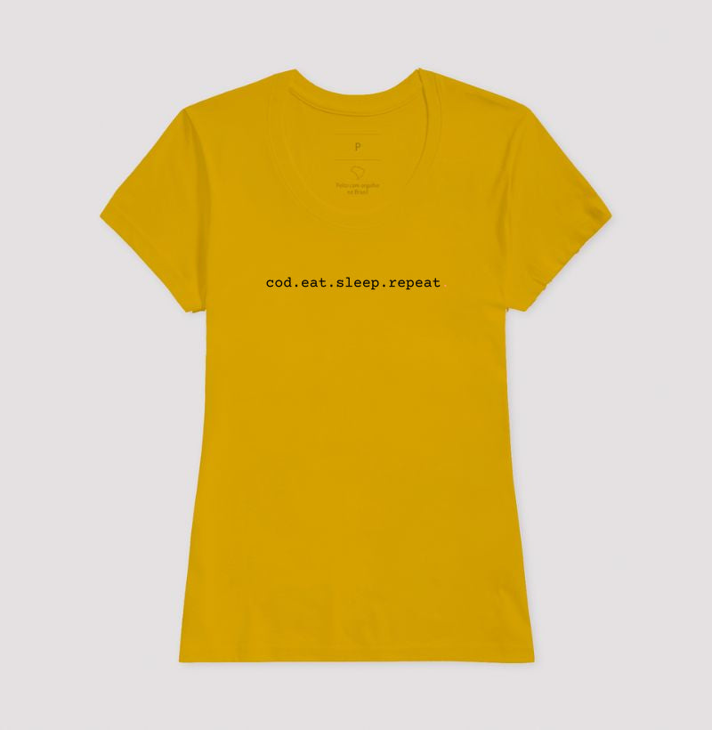 Camiseta Feminina cod.eat.sleep.repeat.