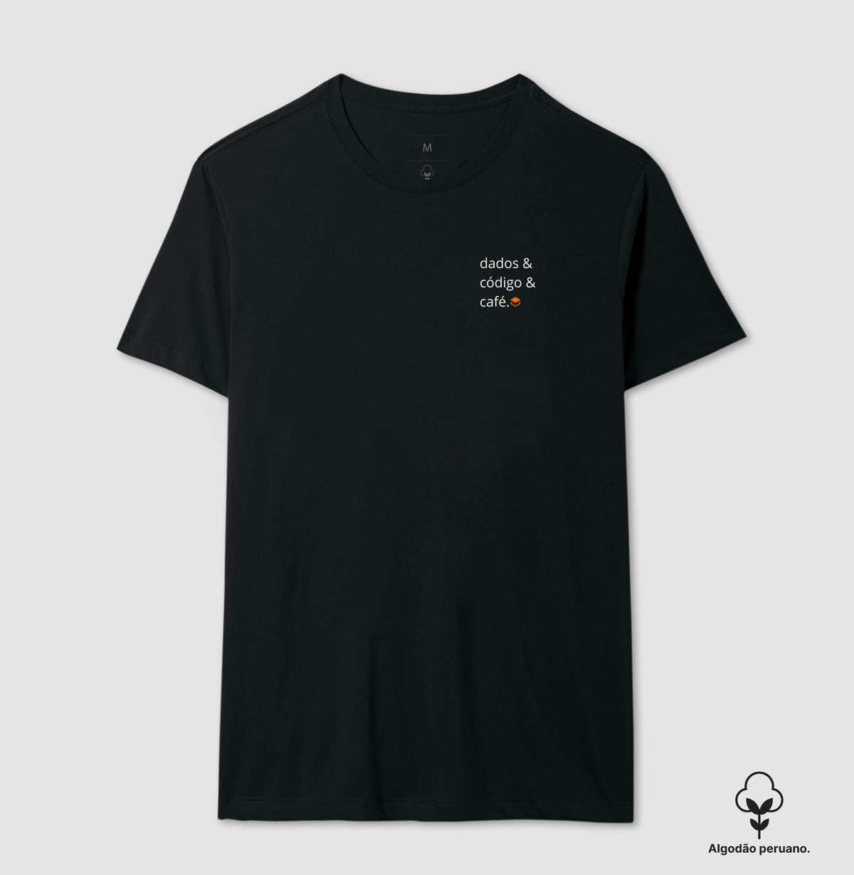 Camiseta Algodão Peruano Dados&Código&Café - Masculina
