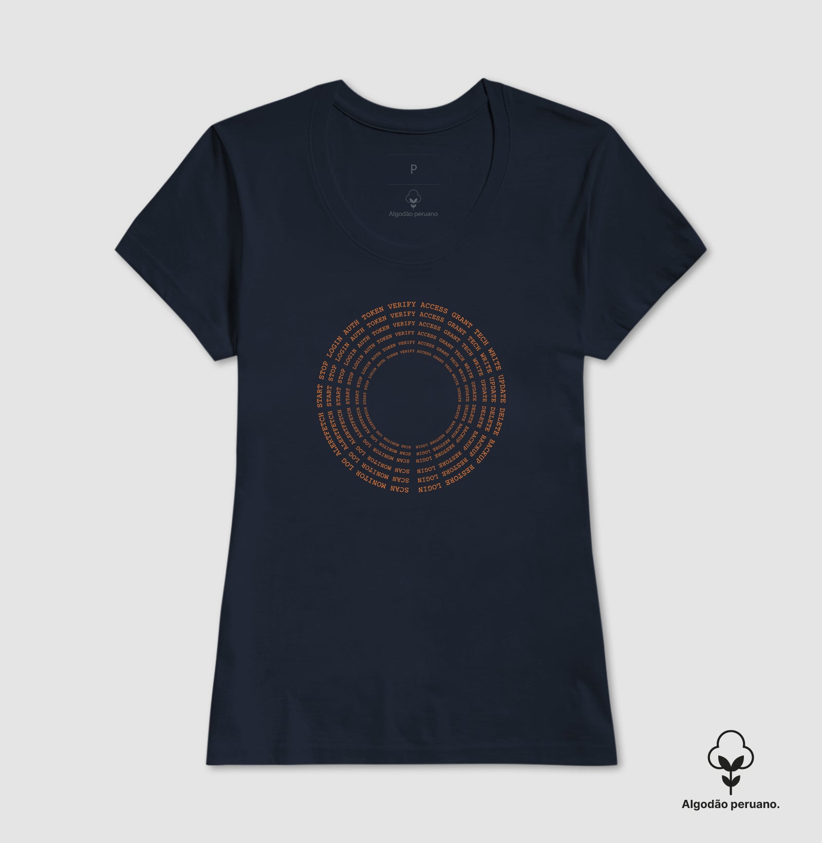 Camiseta Algodão Peruano Token Verify Access Grant Tech Write Update