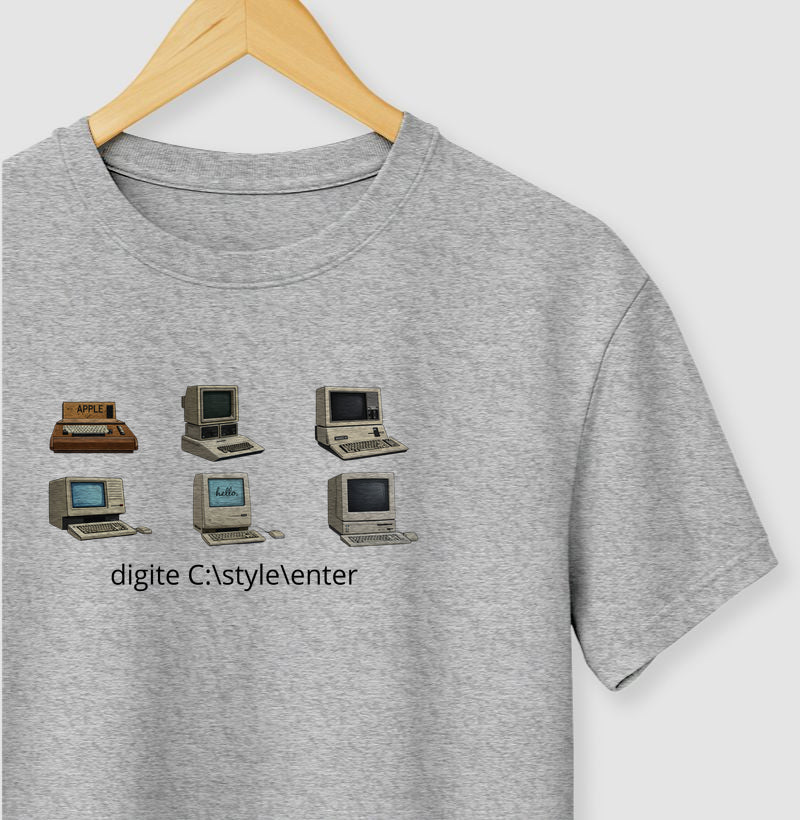 Camiseta Vintage Estampa Computadores | Stack