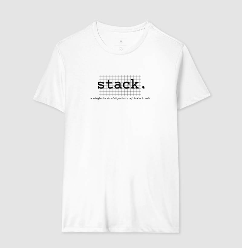 Camiseta Stack A elegância do código-fonte aplicado à moda.