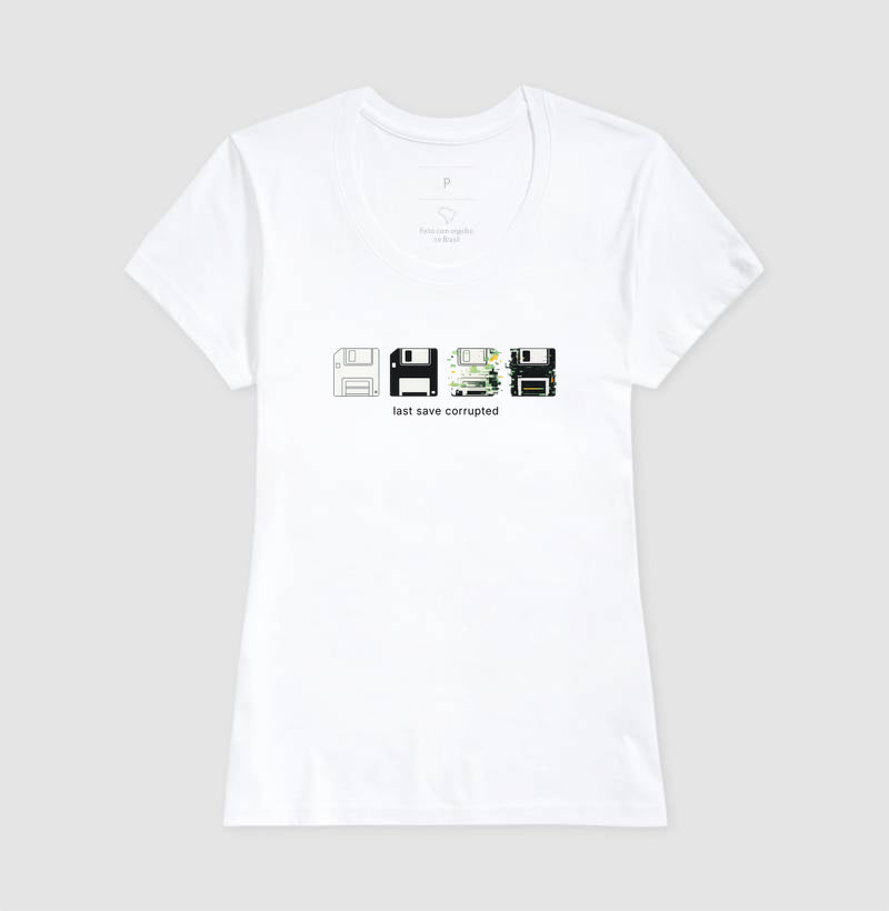 Camiseta Feminina Vintage Disquetes