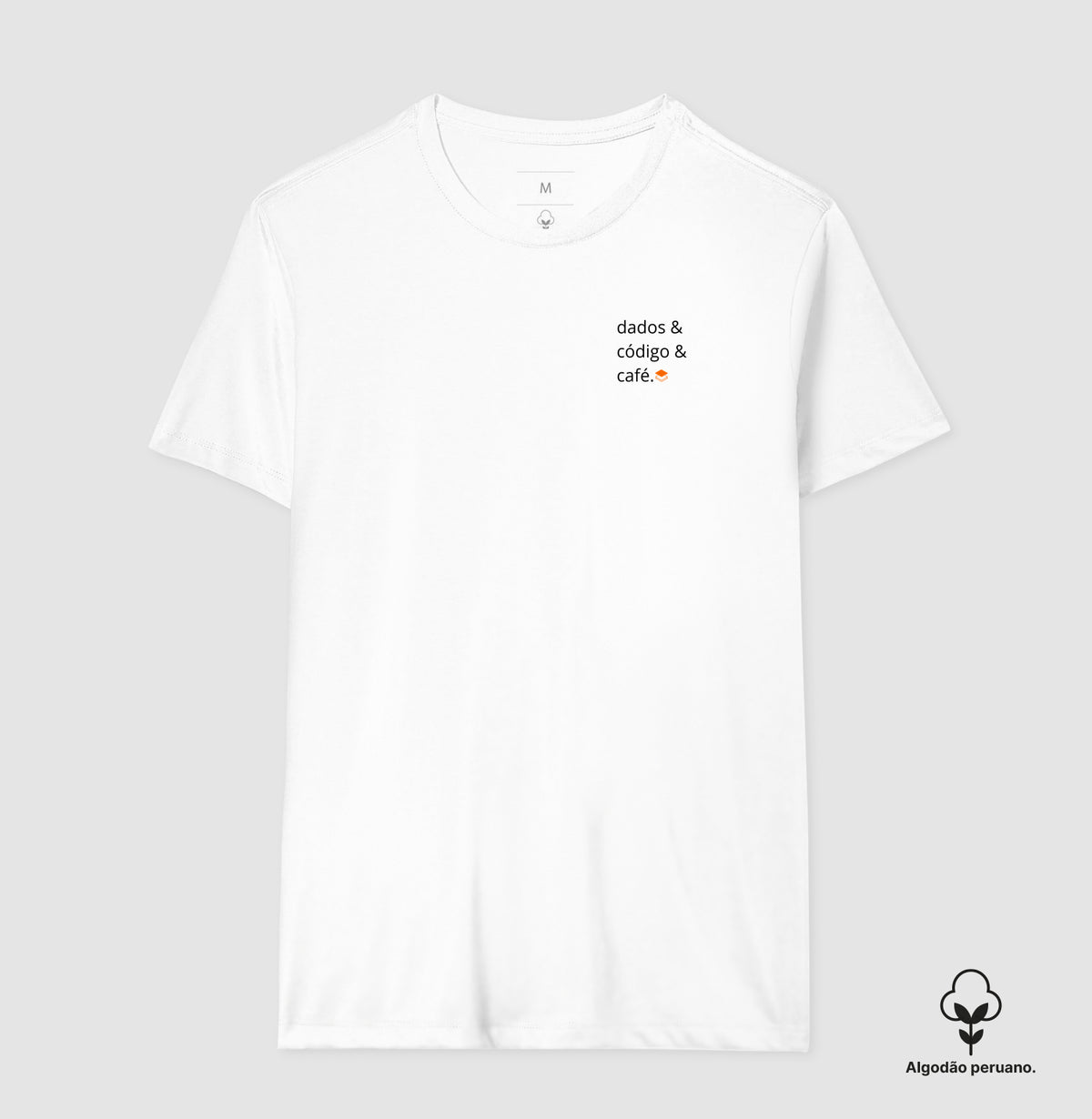 Camiseta Algodão Peruano Dados&Código&Café - Masculina