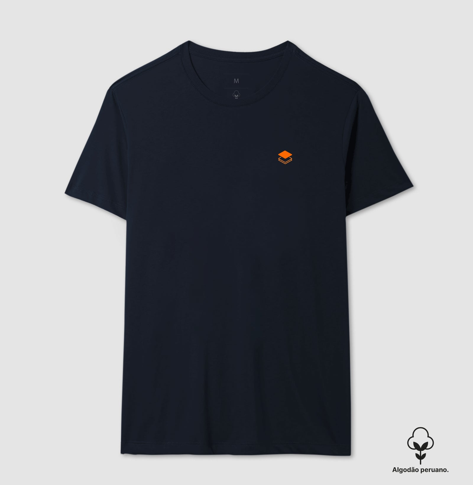 Camiseta Algodão Peruano Logo Stack