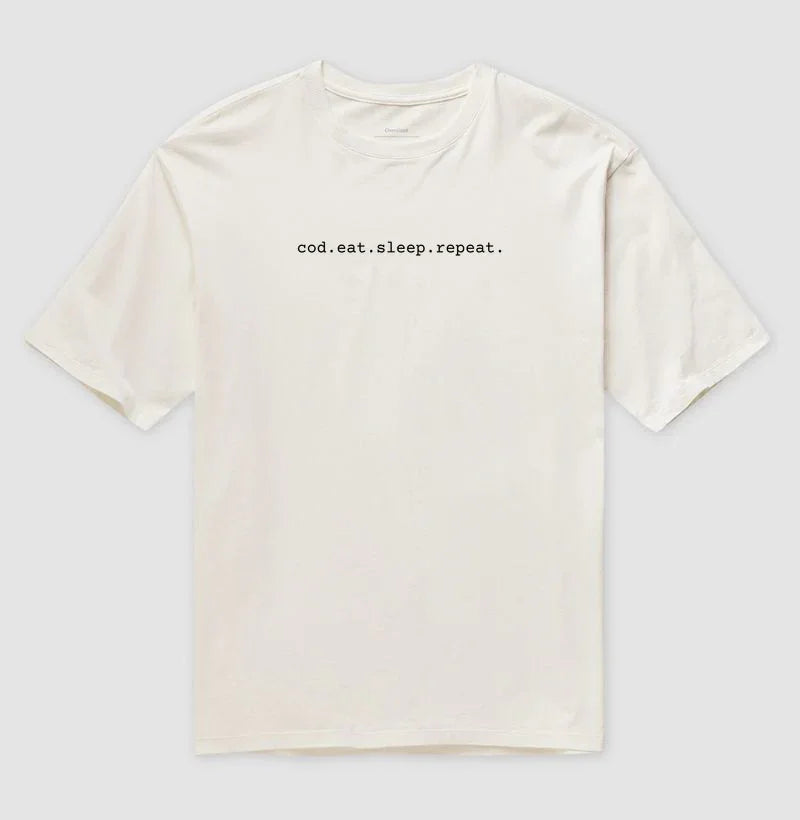 Camiseta Oversized cod.eat.sleep.repeat.