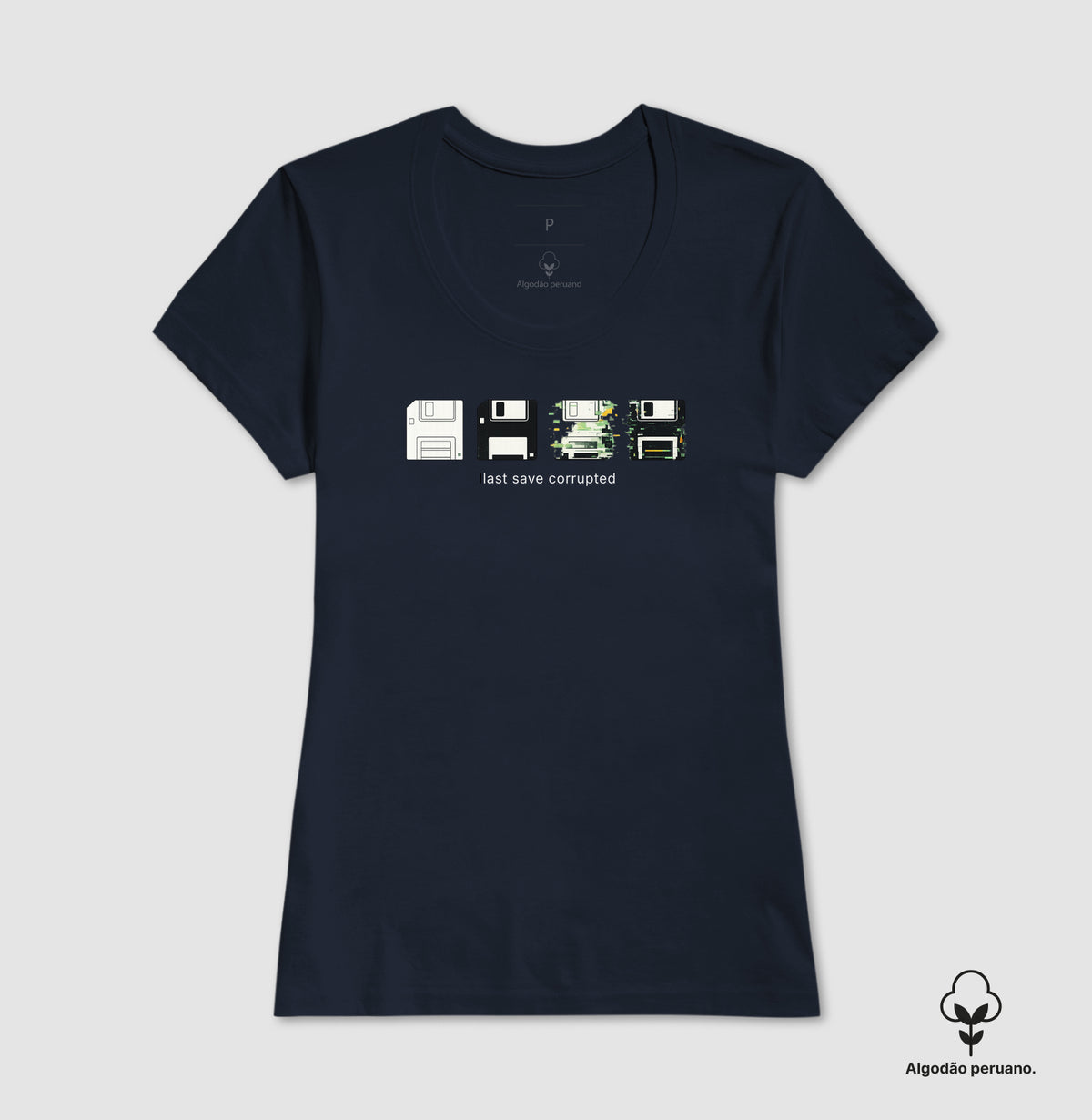 Camiseta Feminina Vintage Disquetes