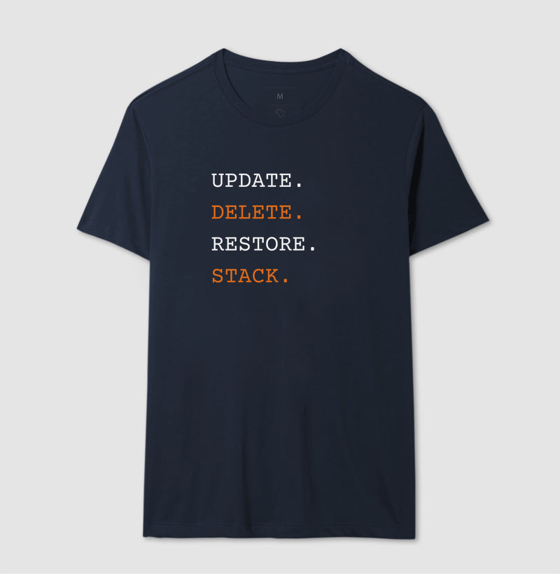 Camiseta UPDATE,DELETE,RESTORE,STACK