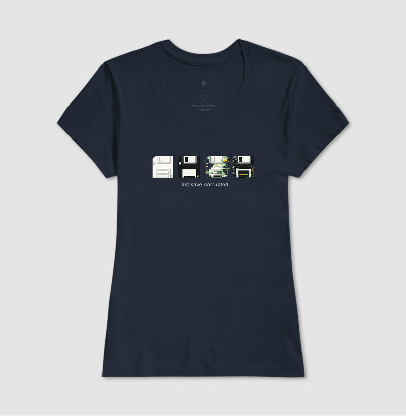 Camiseta Feminina Vintage Disquetes