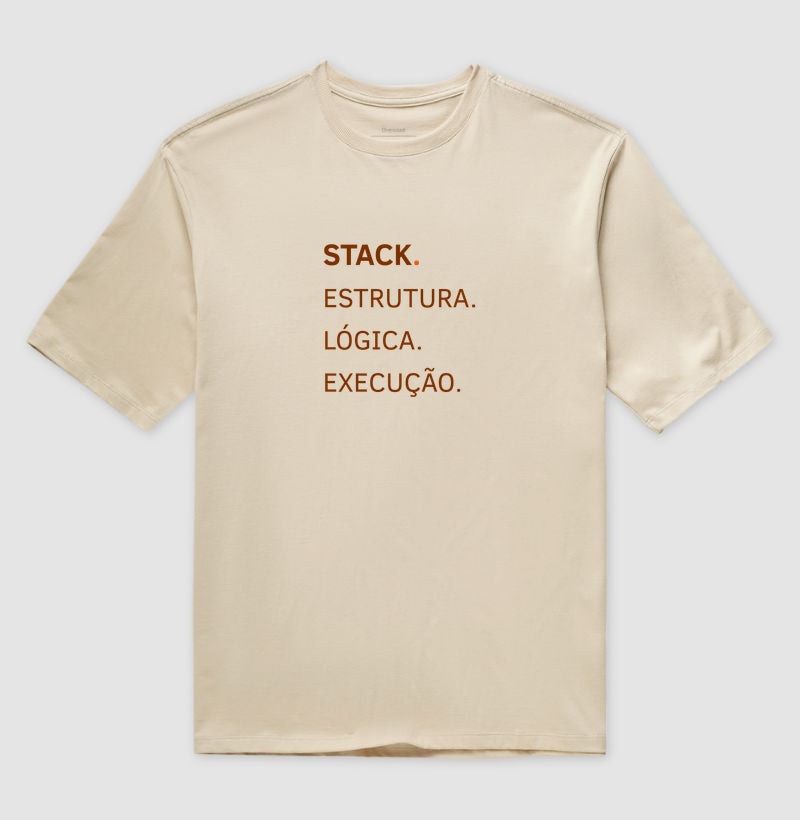 Camiseta Oversized Stack. Estrutura. Lógica. Execução.