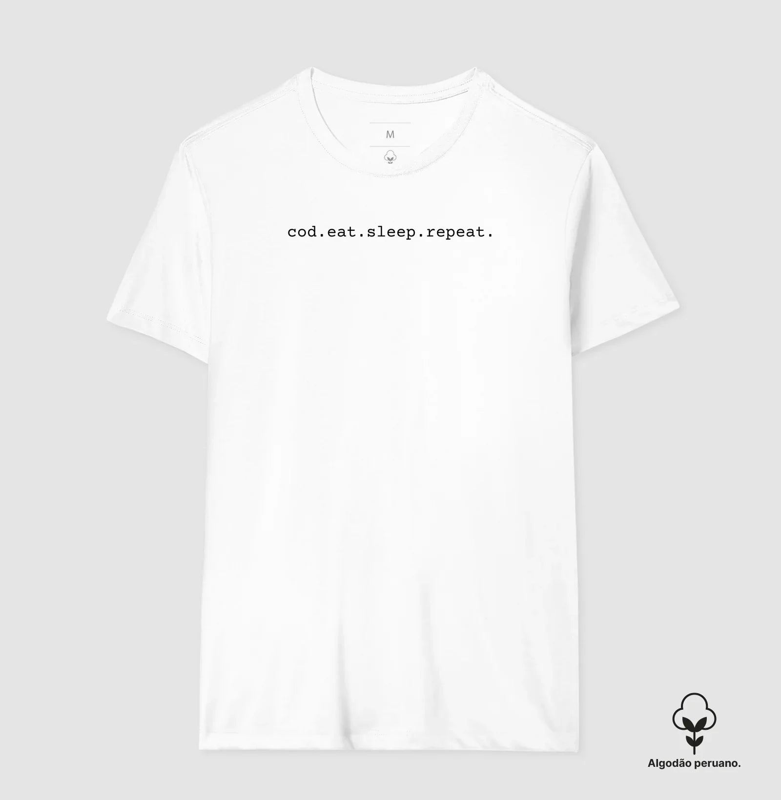 Camiseta Algodão Peruano cod.eat.sleep.repeat.