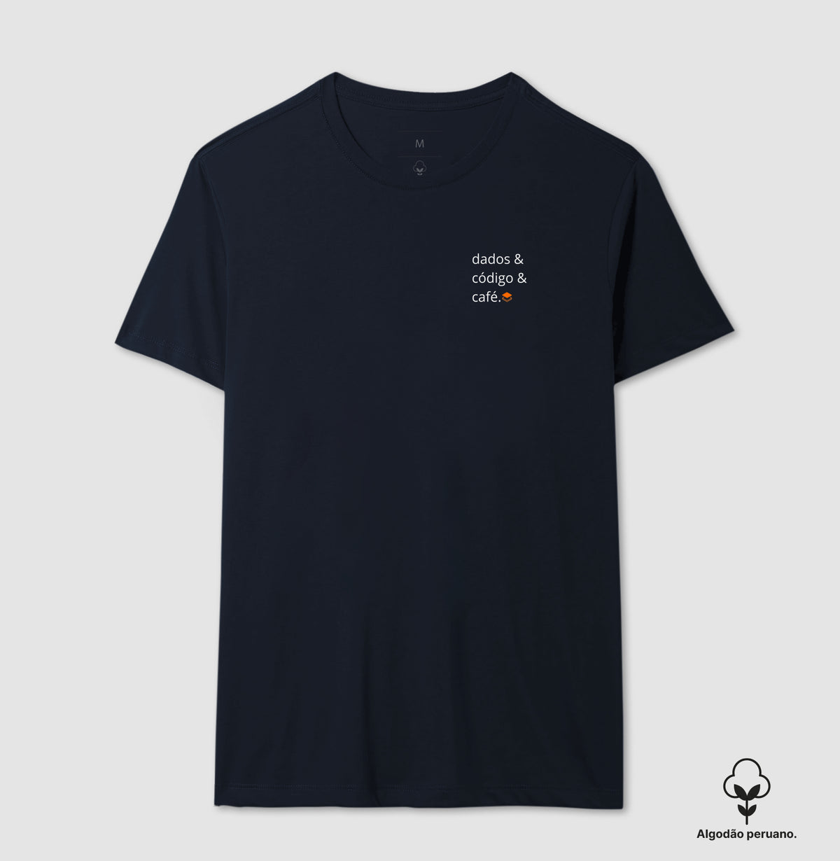 Camiseta Algodão Peruano Dados&Código&Café - Masculina