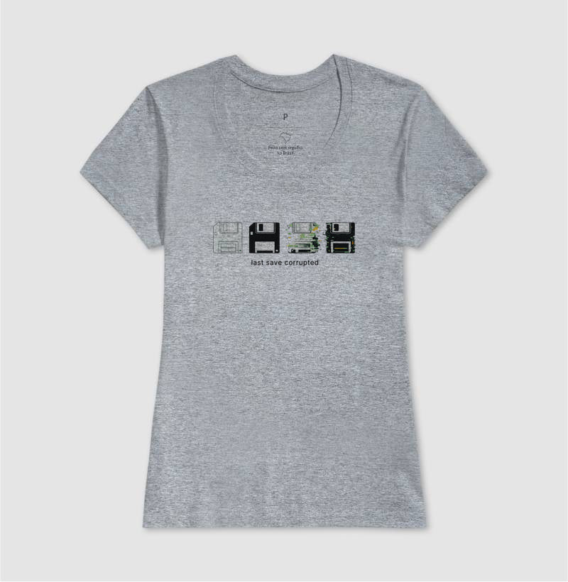 Camiseta Feminina Vintage Disquetes