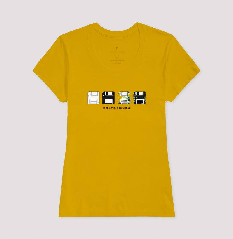 Camiseta Feminina Vintage Disquetes