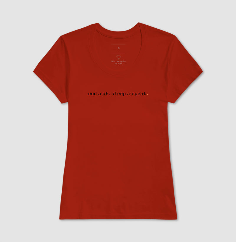 Camiseta Feminina cod.eat.sleep.repeat.
