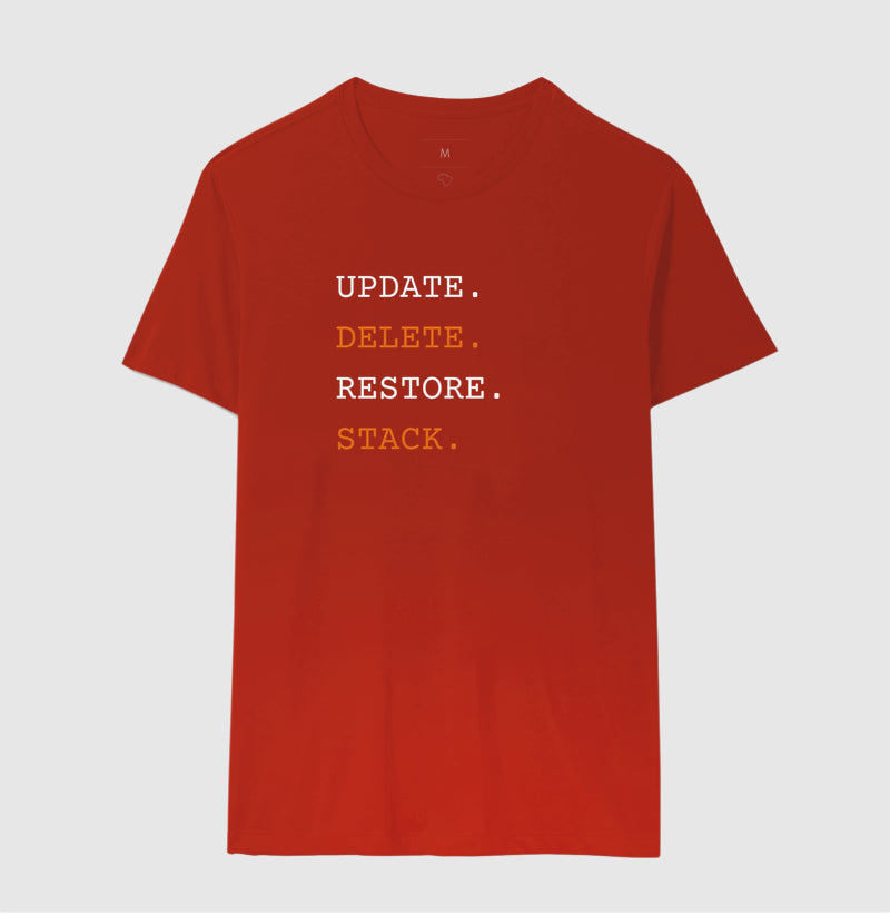 Camiseta UPDATE,DELETE,RESTORE,STACK