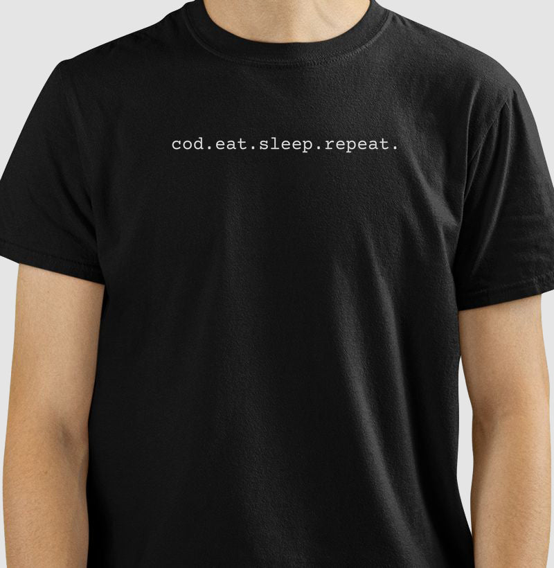 Camiseta cod.eat.sleep.repeat.