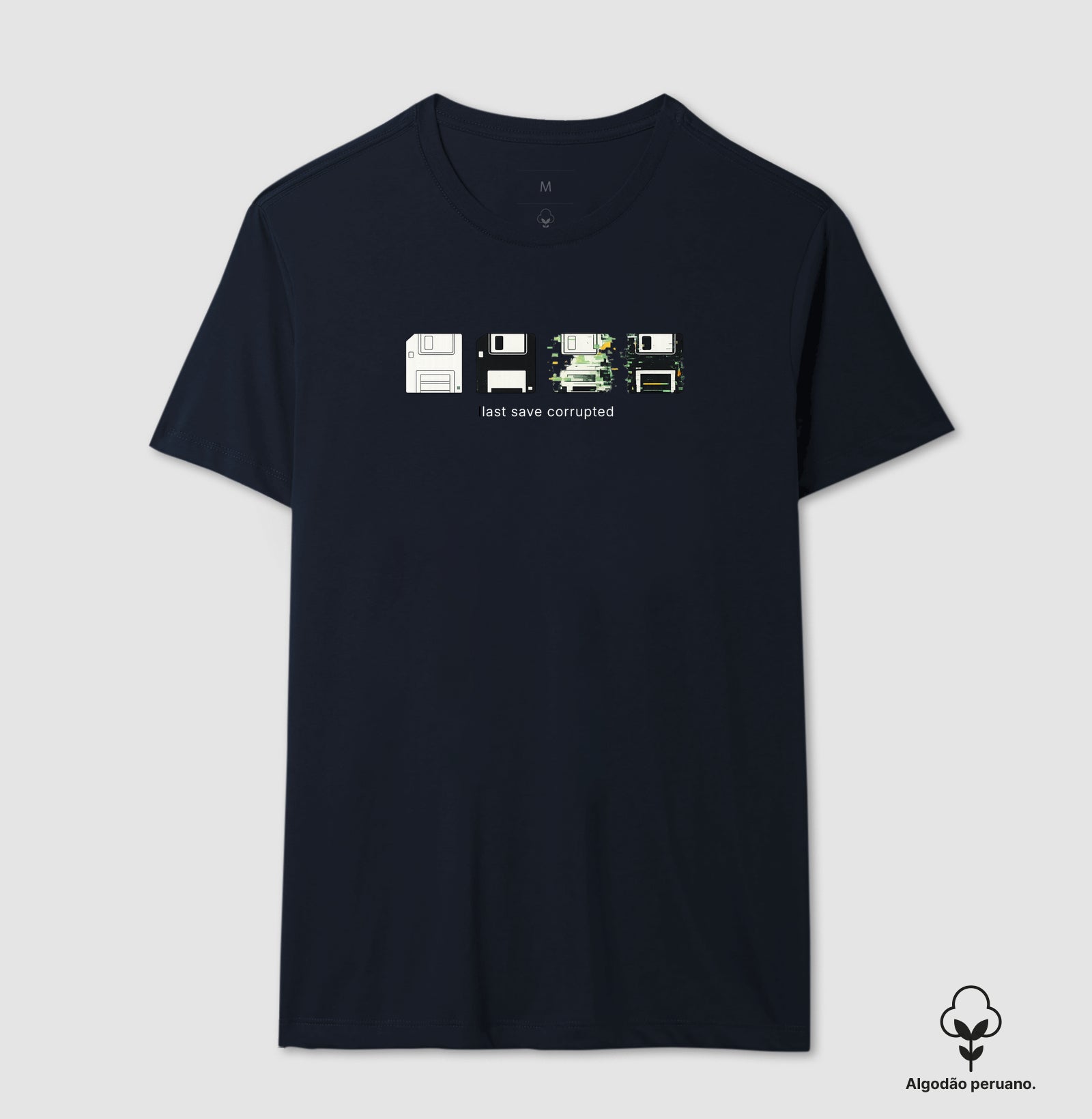 Camiseta Algodão Peruano Vintage Disquetes