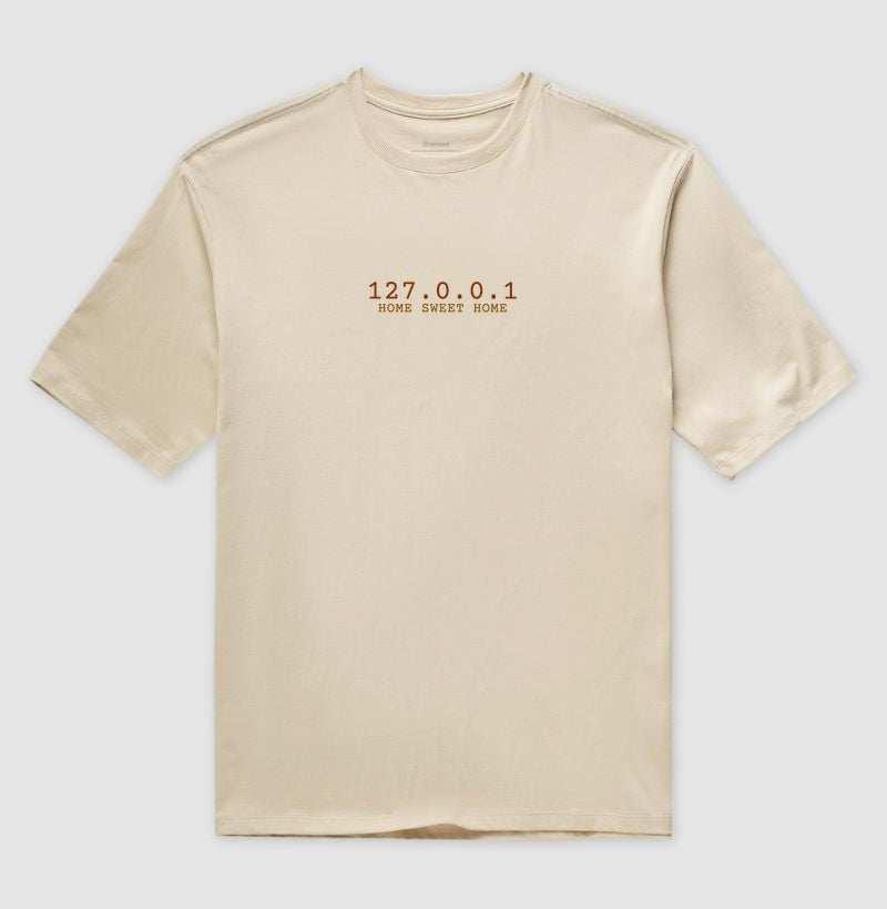 Camiseta Oversized 127.0.0.1 Home Sweet Home