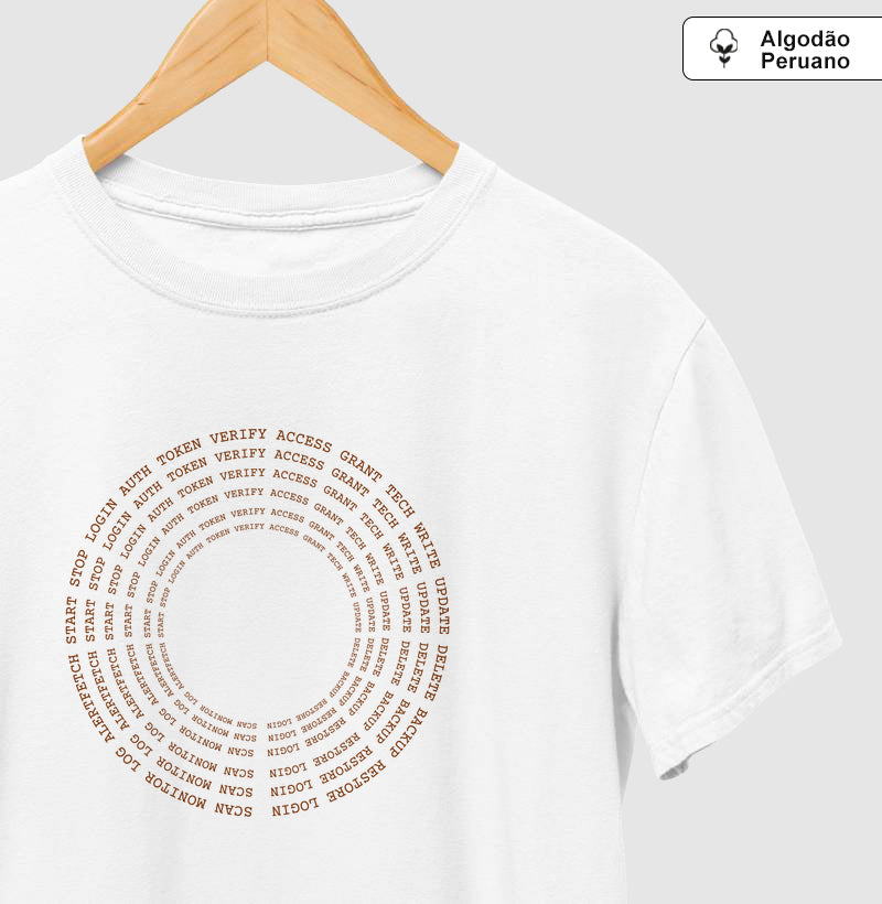 Camiseta Algodão Peruano Token Verify Access Grant Tech Write Update