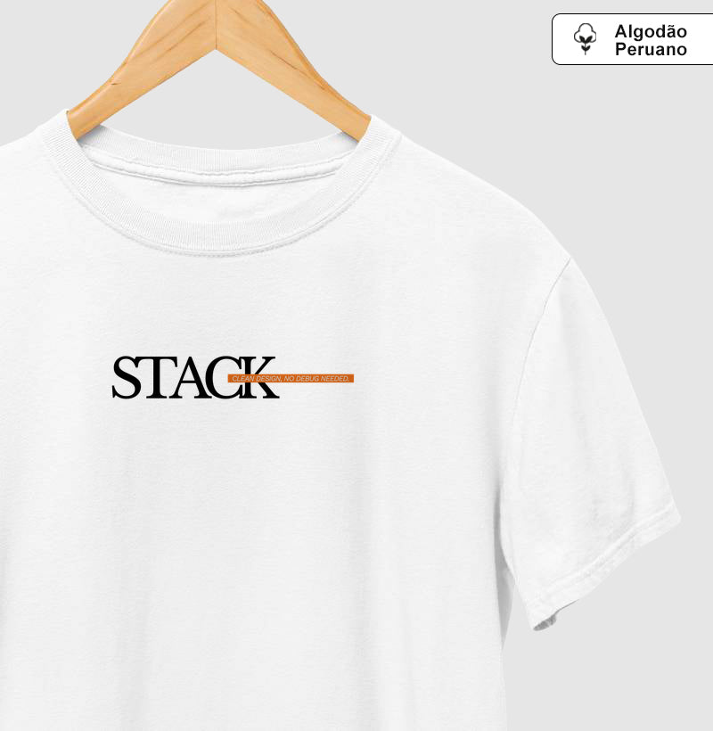 Camiseta Algodão Peruano Clean design, no debug needed.