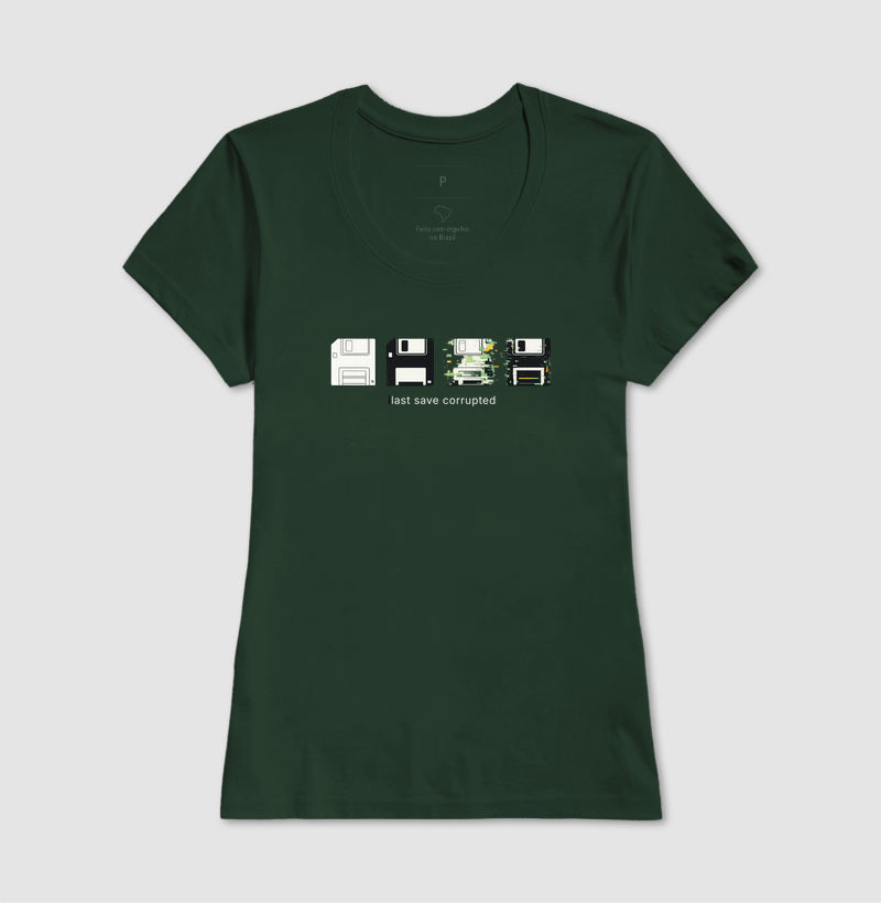 Camiseta Feminina Vintage Disquetes