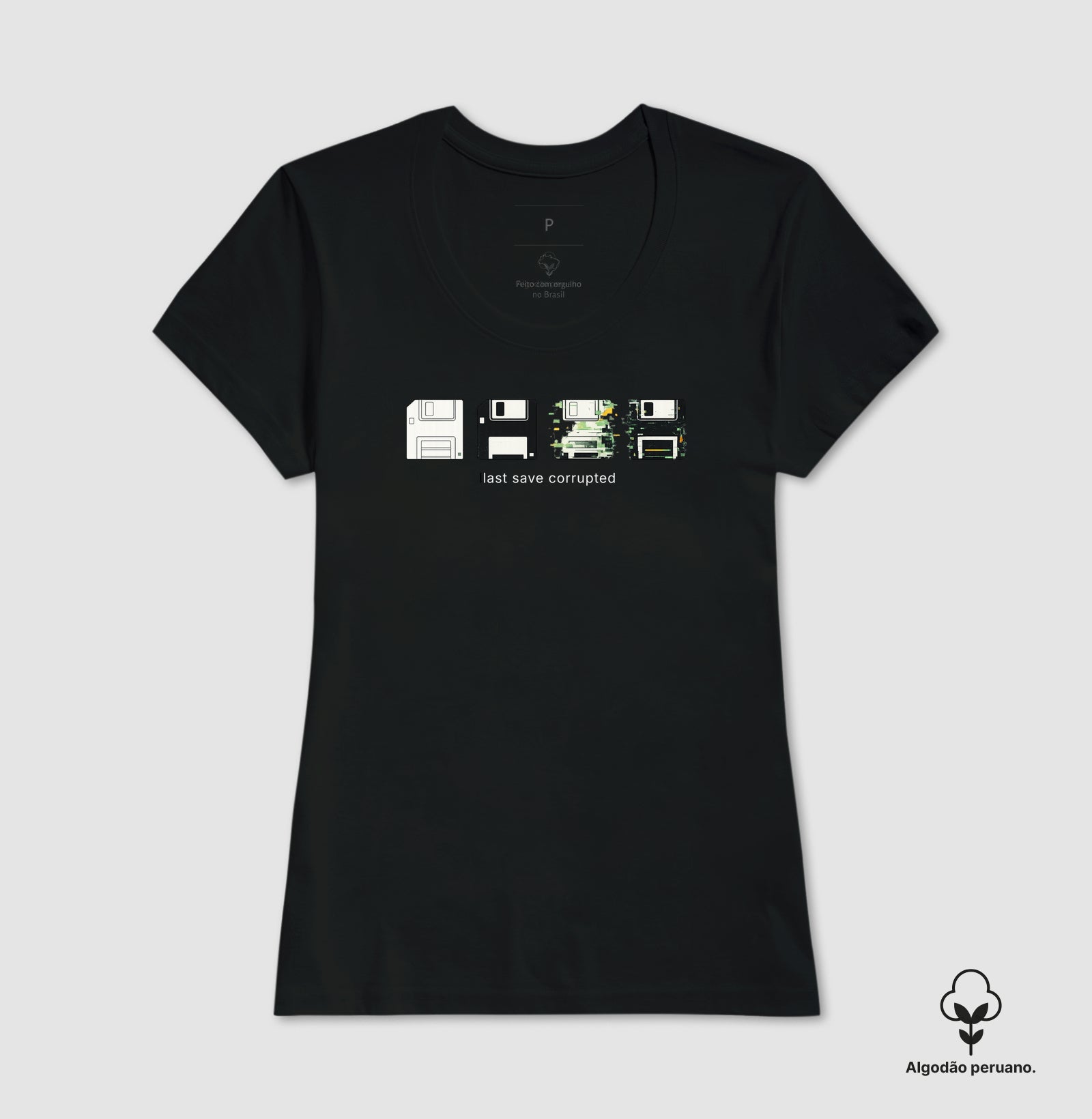 Camiseta Feminina Vintage Disquetes