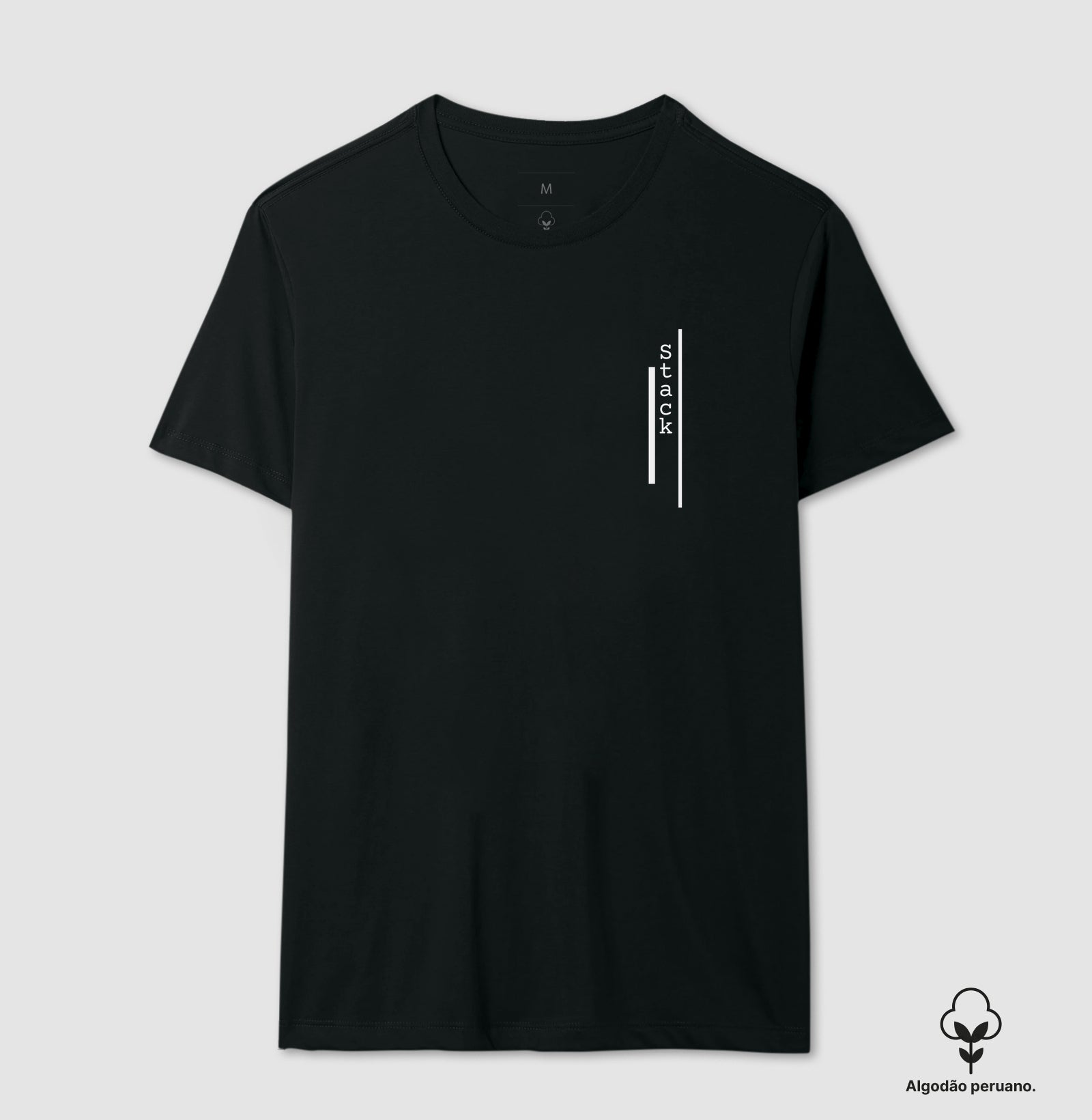 Camiseta Algodão Peruano Logo Stack Vertical