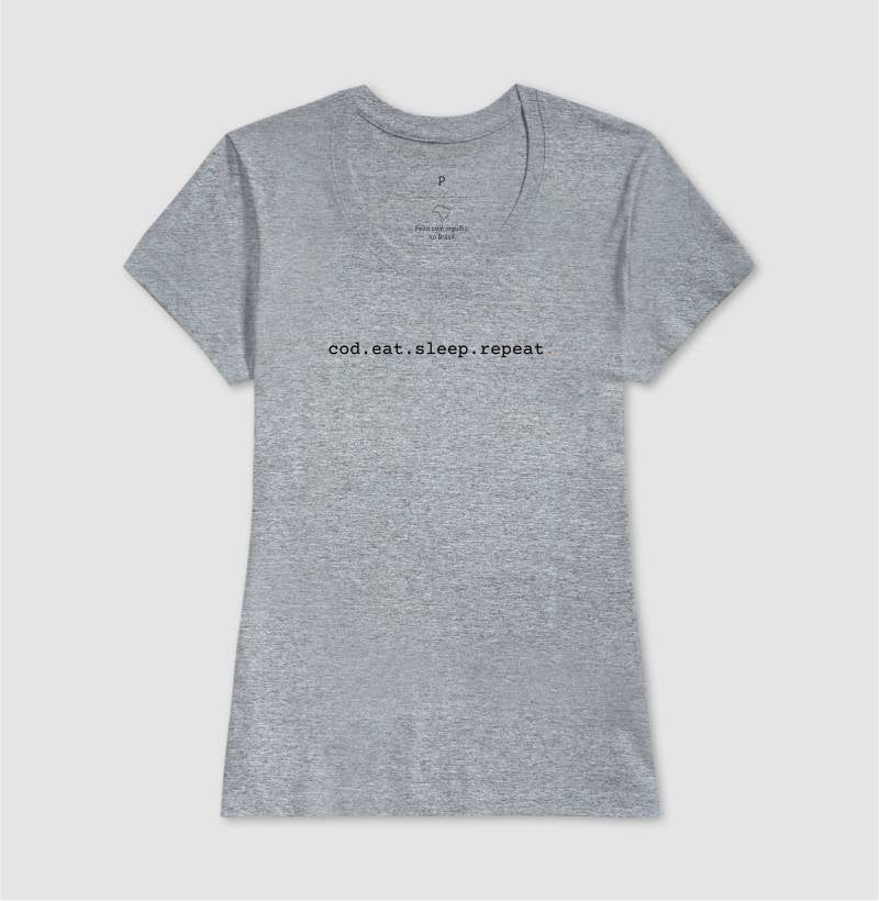 Camiseta Feminina cod.eat.sleep.repeat.