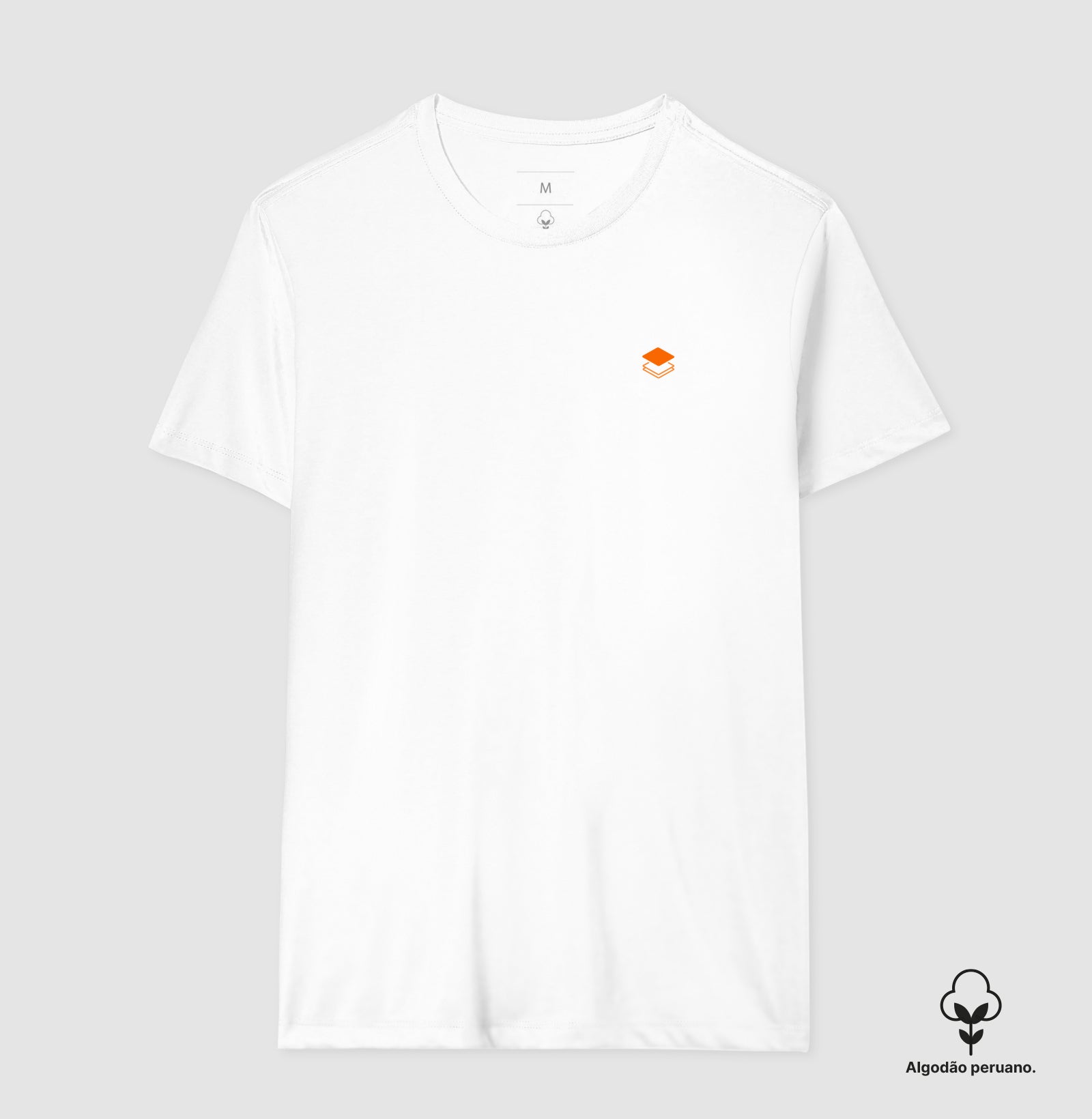 Camiseta Algodão Peruano Logo Stack