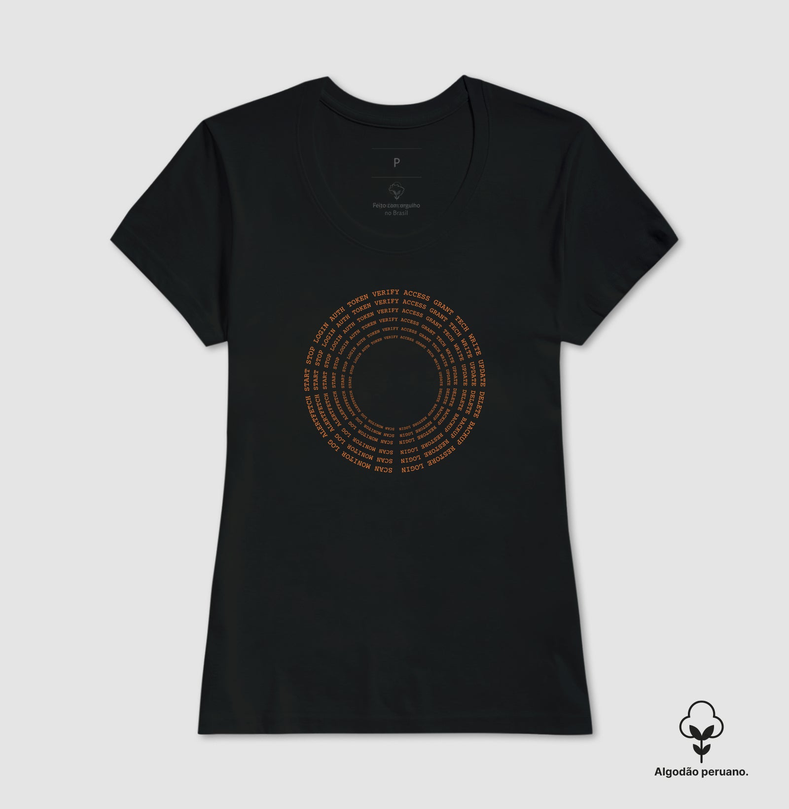 Camiseta Algodão Peruano Token Verify Access Grant Tech Write Update