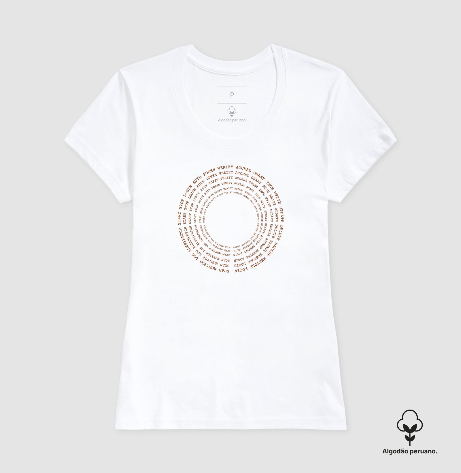 Camiseta Algodão Peruano Token Verify Access Grant Tech Write Update