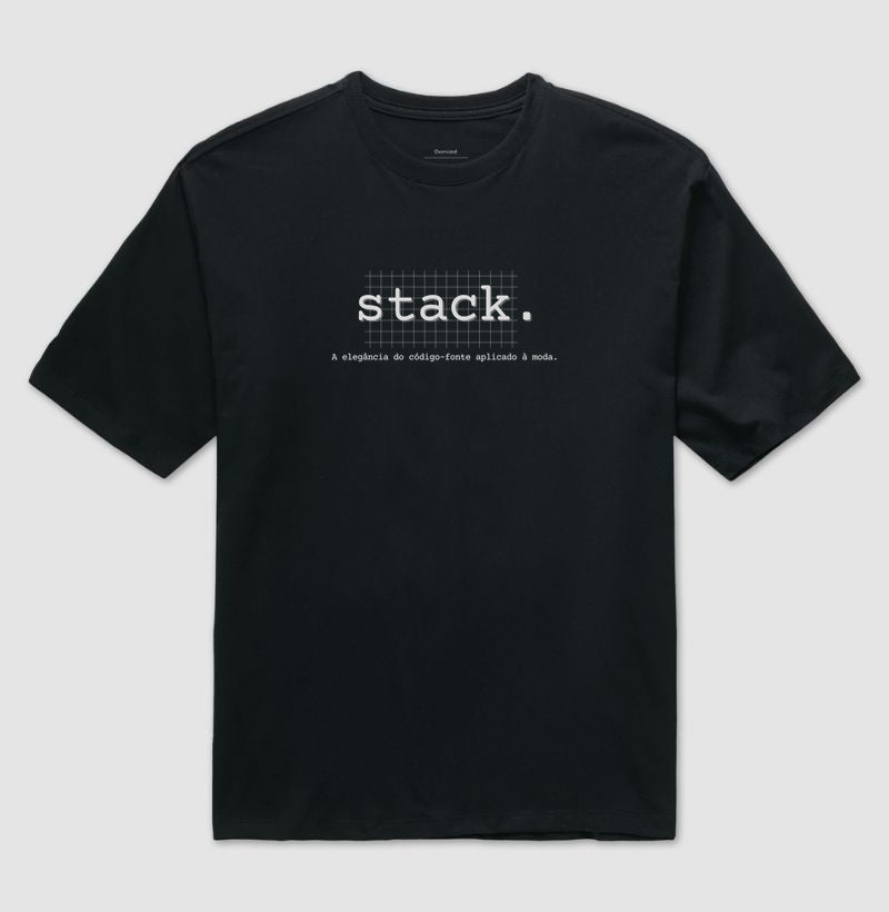 Camiseta Unissex Stack A elegância do código-fonte aplicado à moda.