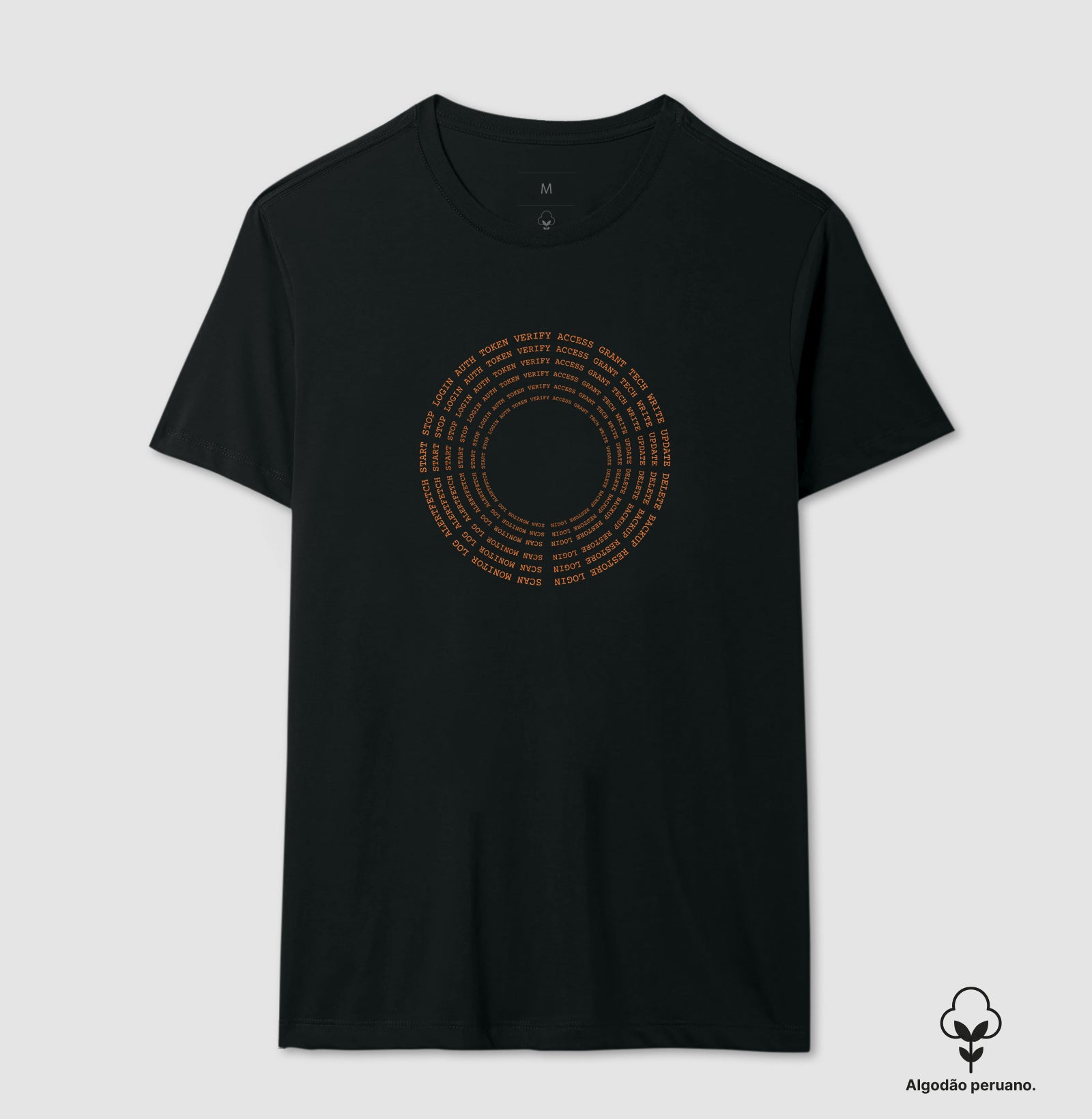 Camiseta Algodão Peruano Token Verify Access Grant Tech Write Update