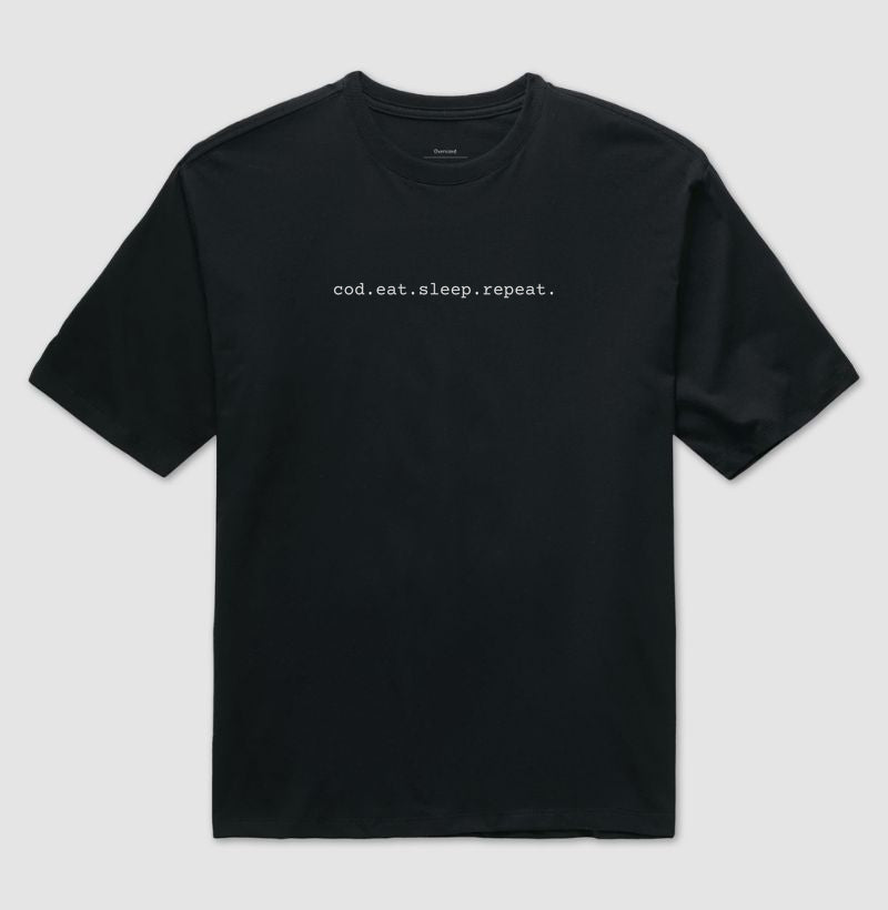 Camiseta Unissex cod.eat.sleep.repeat.