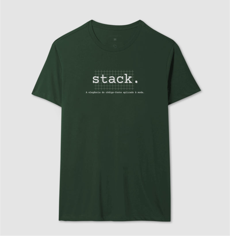 Camiseta Stack A elegância do código-fonte aplicado à moda.