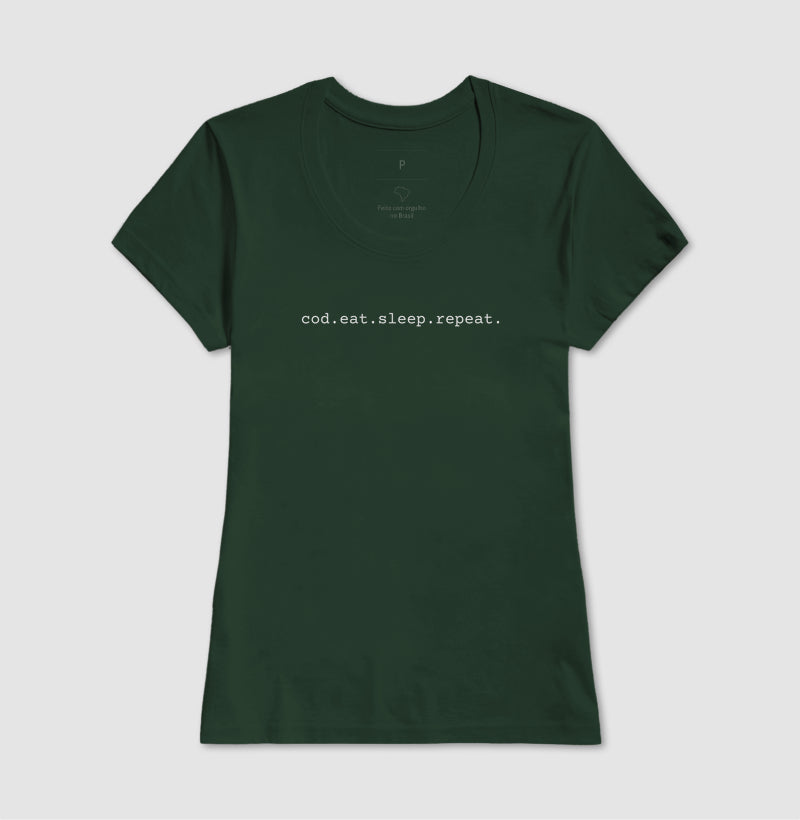 Camiseta Feminina cod.eat.sleep.repeat.